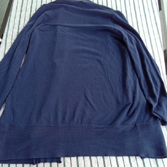 Chico's Blue Open-Front Cardigan with Long Sleeves - Picture 5 of 5